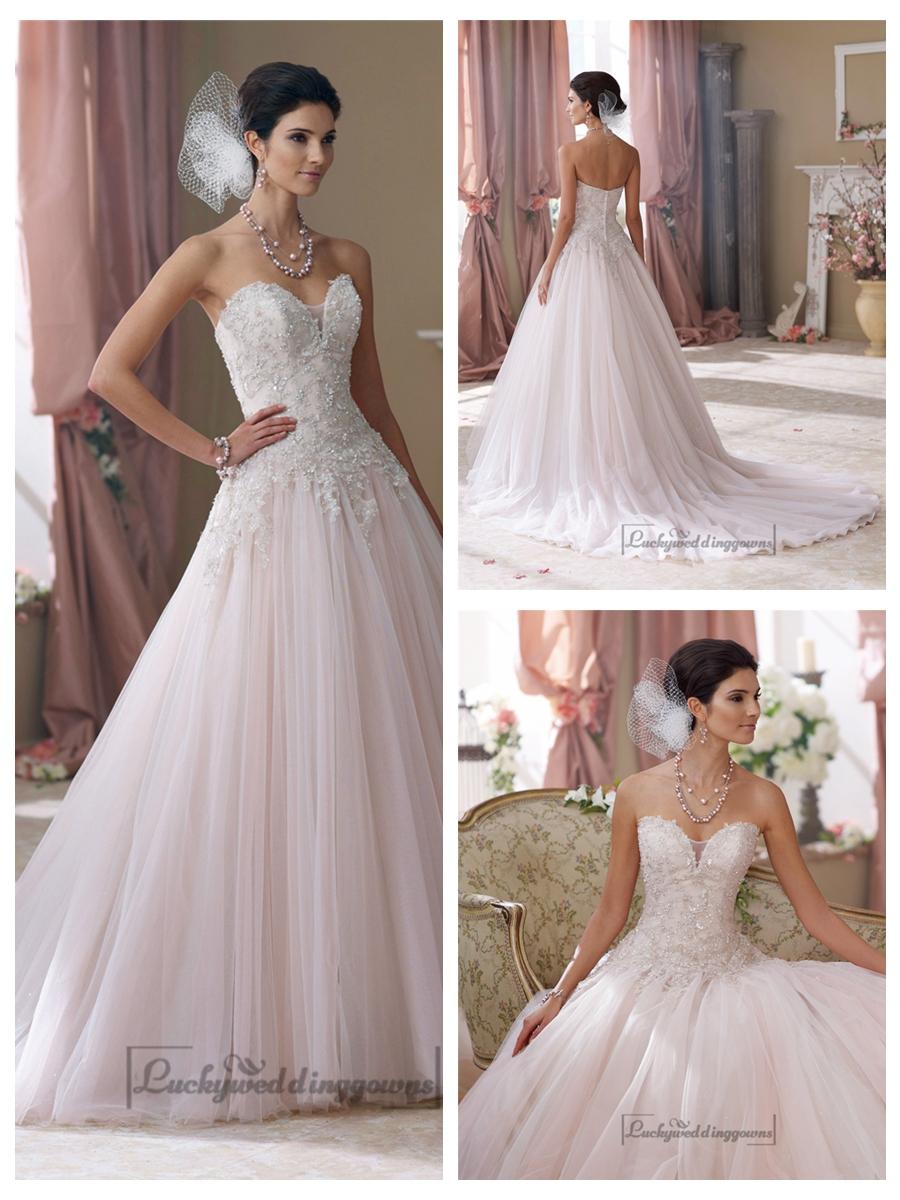 Hochzeit - Strapless Hand-beaded Embroidered Sweetheart Ball Gown Wedding Dresses