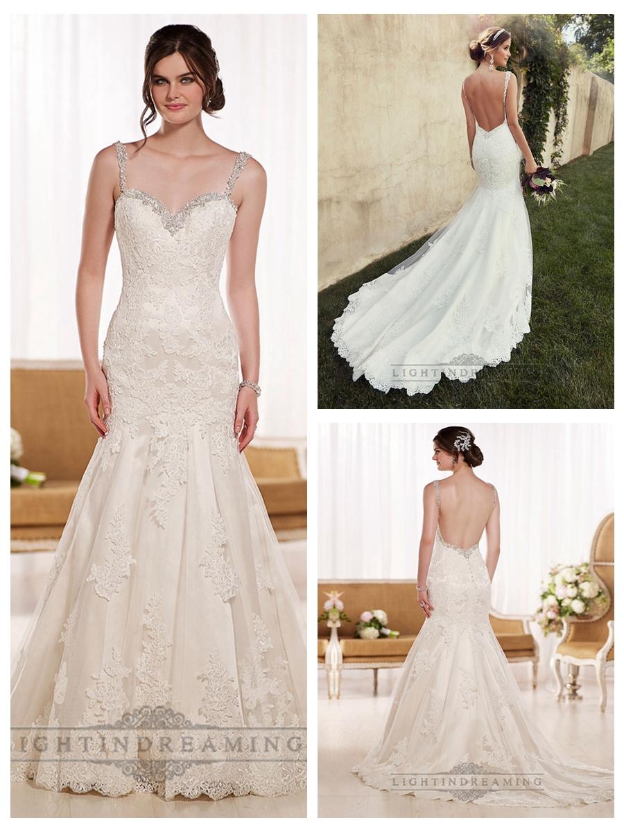 Beading Straps Sweetheart Fit And Flare Lace Wedding Dresses With Low Back 2454394 Weddbook