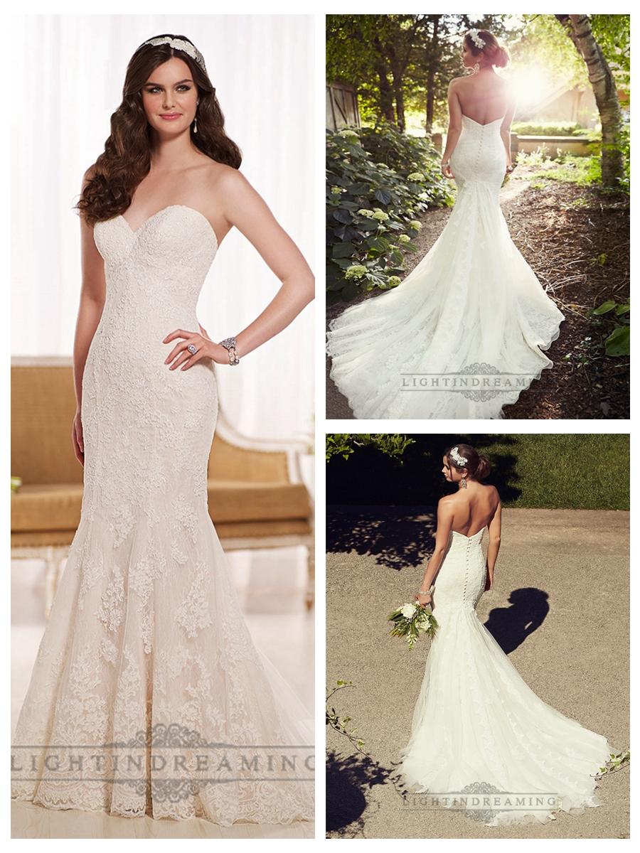 Свадьба - Elegant Fit and Flare Sweetheart Lace Wedding Dresses