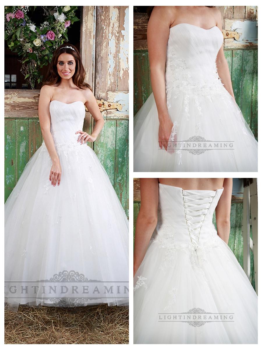 زفاف - Strapless Sweetheart A-line Ball Gown Wedding Dress