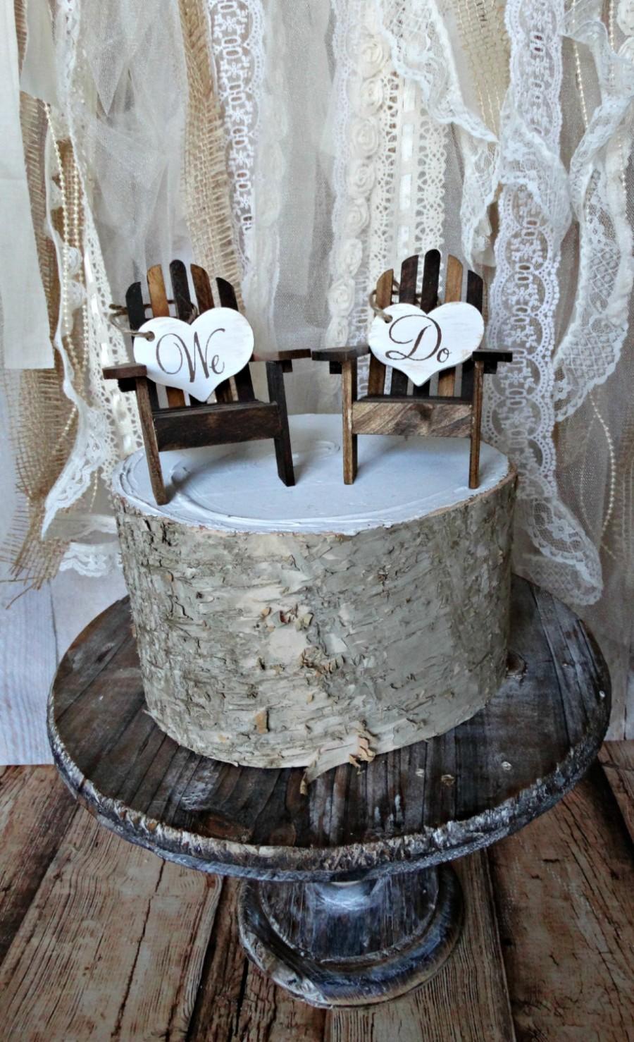 Mariage - Adirondack-chairs-nautical-wedding-cake topper-miniature-destination-wedding keepsake-beach-bride- groom-Mr.and Mrs.-lake house-rustic