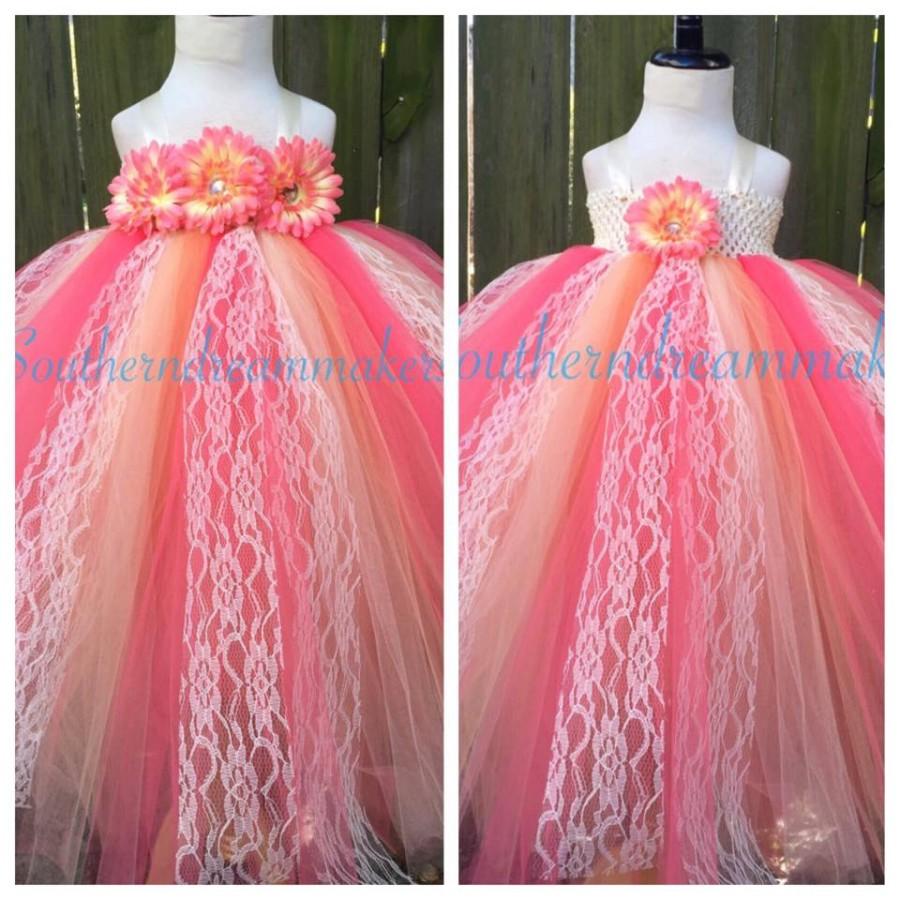Mariage - Flower girl tutu dress, Gorgeous Chic lace flower girl dress, Couture lace tutu, Shabby Chic lace tutu,wedding, pageants,Elegant flower girl