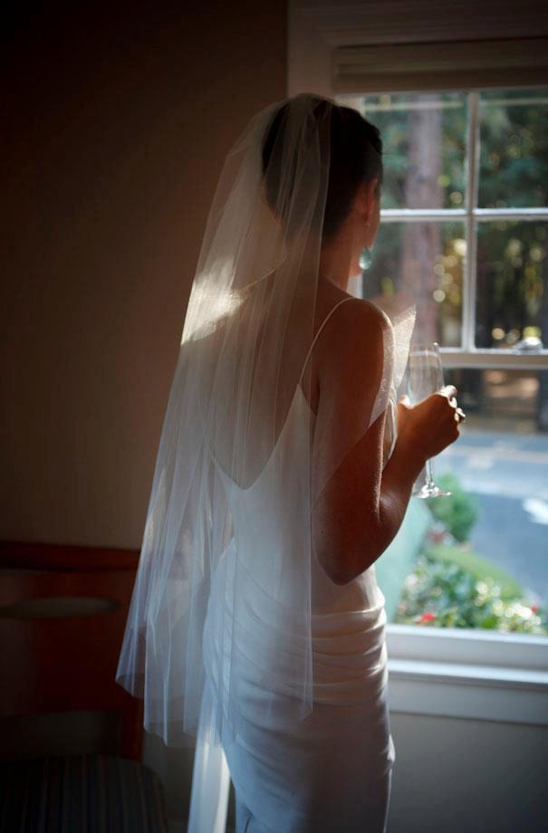 زفاف - Cascading Fingertip Wedding Bridal Veil 39 inches white, ivory or diamond