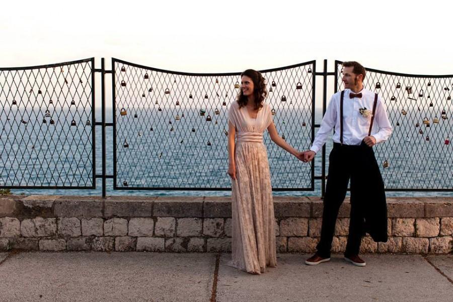 Hochzeit - Lace or Chiffon Long Infinity Wrap Dress-Choose your Fabrics- Wedding Gown, Bridesmaids, Maternity, Etc.