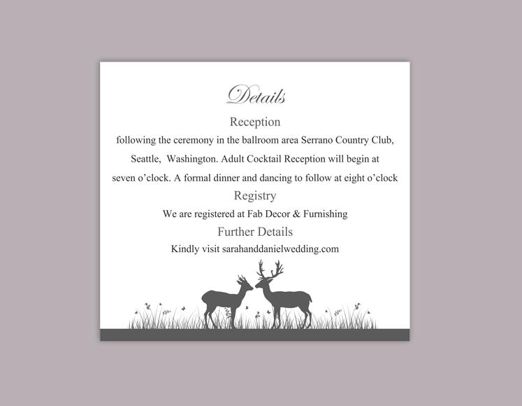 Wedding - DIY Wedding Details Card Template Editable Word File Instant Download Printable Details Card Black Details Card Elegant Enclosure Cards