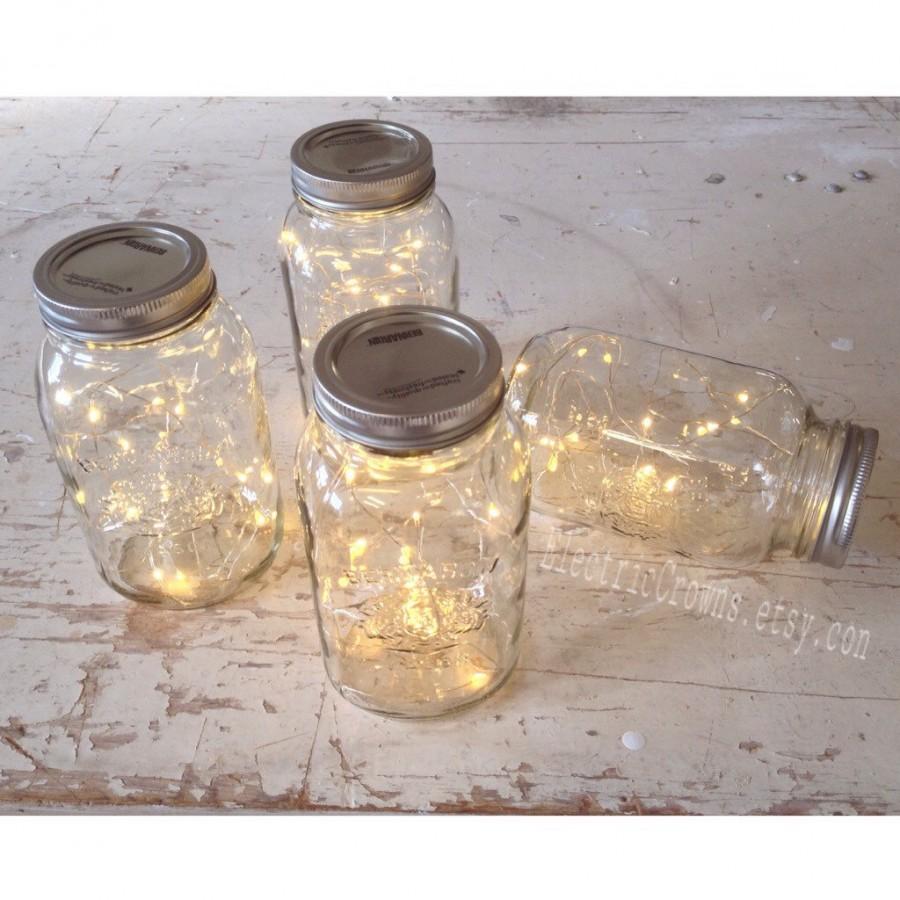 زفاف - 12, Mason jar lights Rustic Wedding Decorations Vintage Wedding lights Wedding Reception Centerpiece *Jar not included*