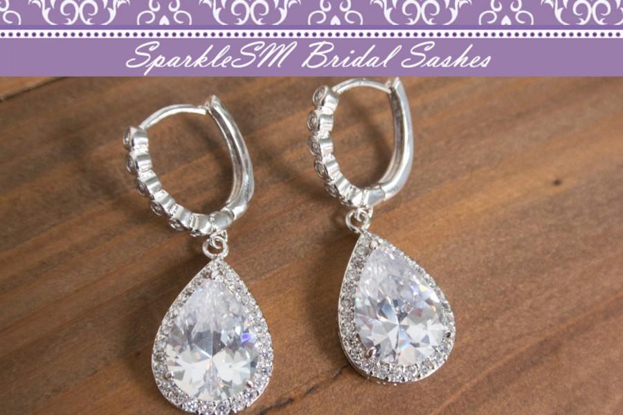 زفاف - Rhinestone Bridal Earrings, Crystal Swarovski Earrings, Wedding Jewelry Post Earrings, Pear Rhinestone Crystal Earrings, SparkleSM, Reese