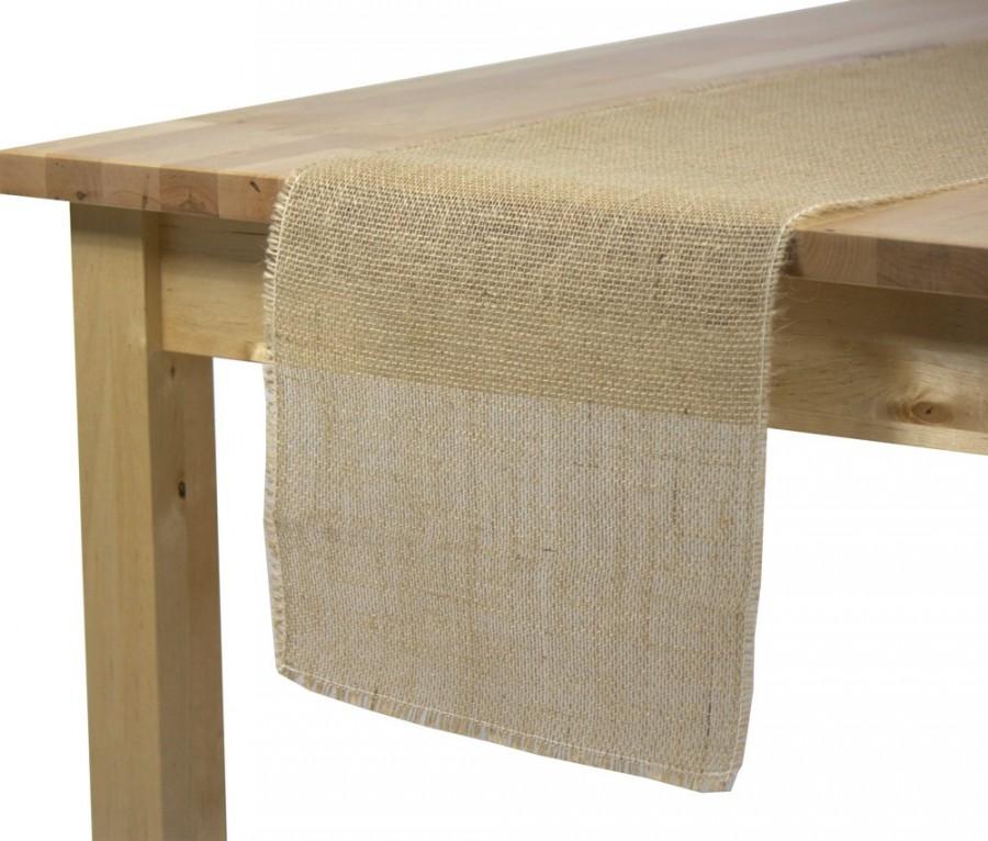 Mariage - Burlap Table Runner, 12.5 x 76 inch 