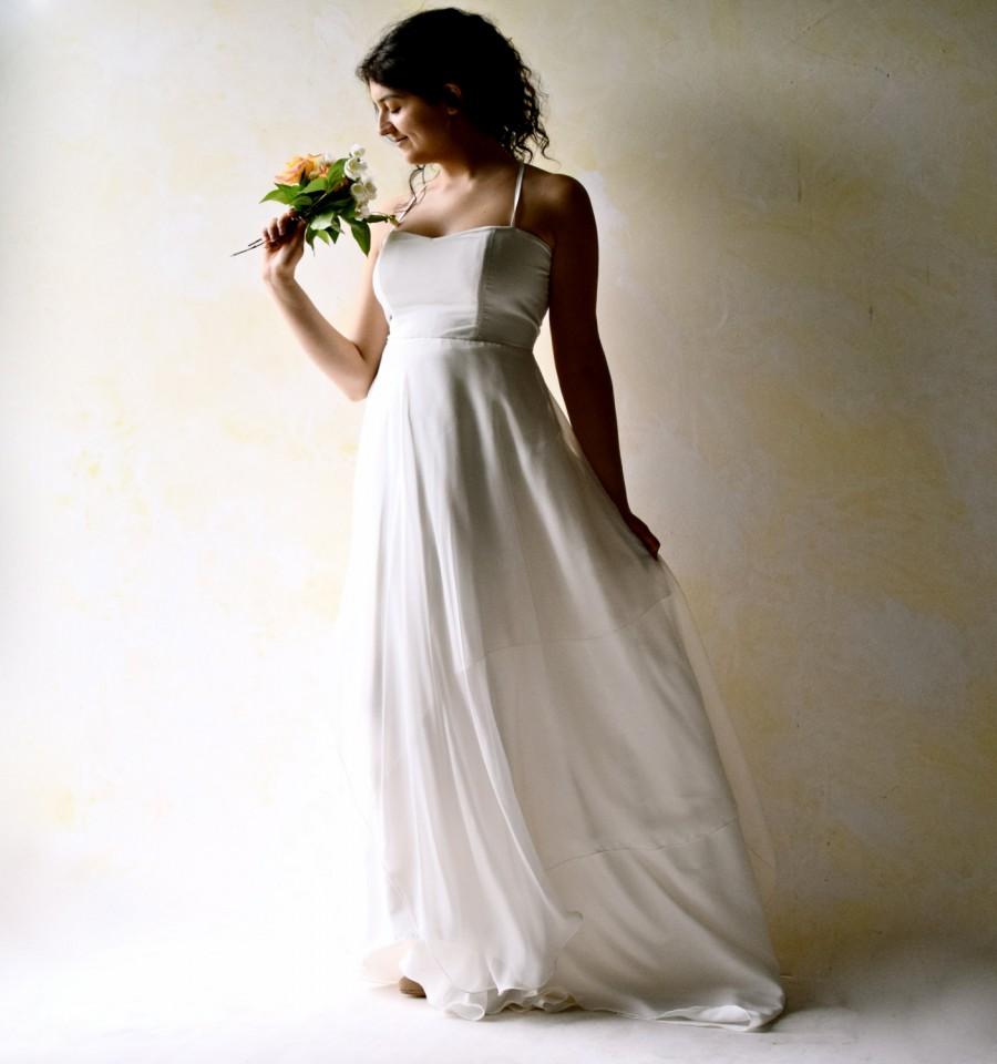 Hochzeit - Wedding Dress, Bridal Gown, Silk Wedding Dress, Low back Wedding Dress, Boho Wedding dress, Fairy Wedding Dress, Alternative wedding dress