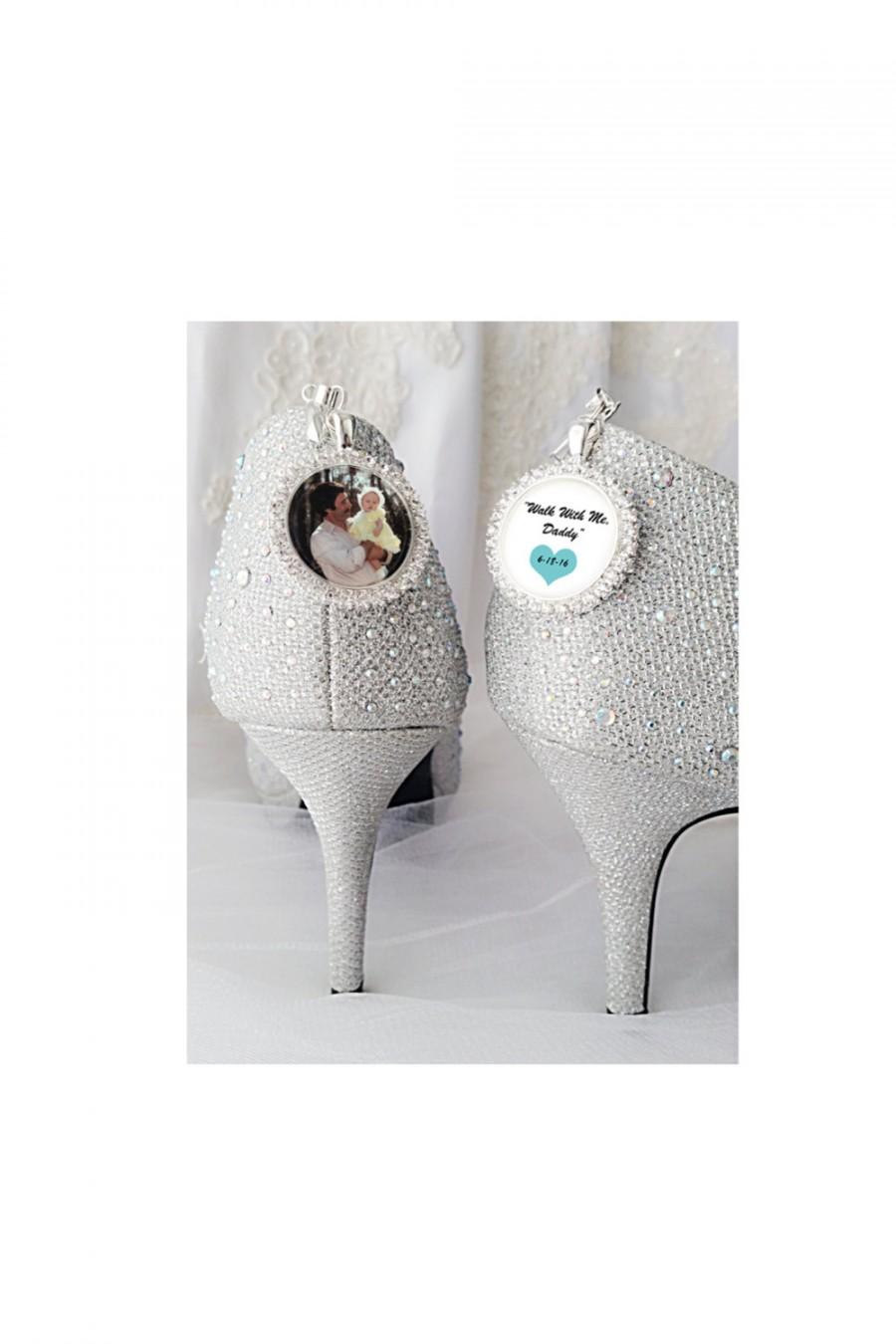 Hochzeit - Wedding Shoe Charms Bridal Shoe clips, Wedding Memorial Charms, Wedding Shoe Clips handwritting Charm,Bridal Keepsake Engraved Women's Shoes