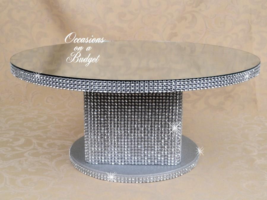 Свадьба - Round 16" Bling cake stand - Rhinestone cake stand wedding  round cake stand With mirror- round cupcake stand