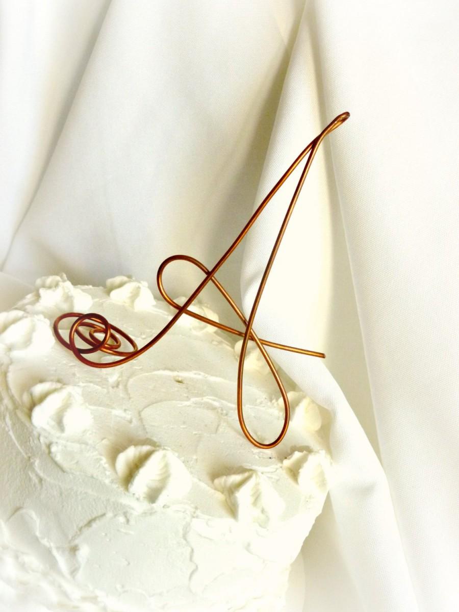 زفاف - Rustic Wedding Decorations, Copper Letter Cake Topper