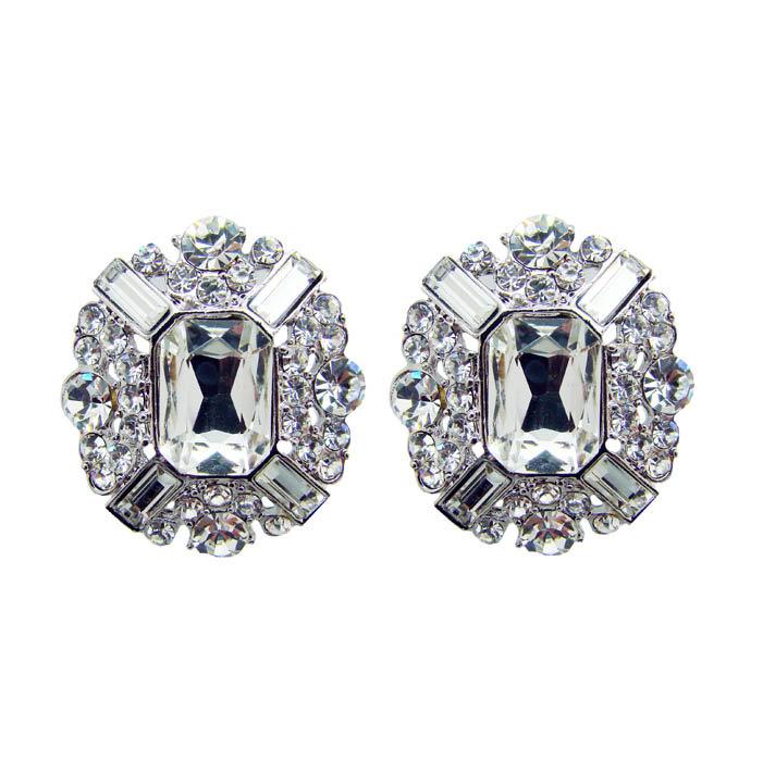 زفاف - Vintage inspired rhinestone stud earrings - Gold or Rhodium