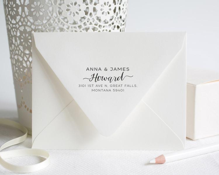 Mariage - Self Inking Simple personalized return address rubber stamp label custom stamper.