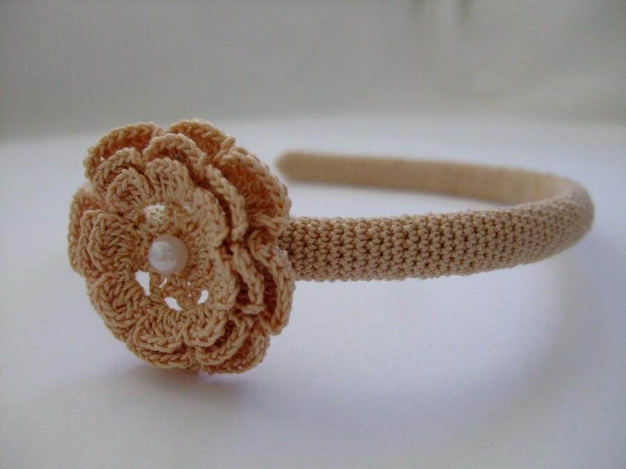 Hochzeit - Shabby Chic Wedding Vintage Headpiece,Crochet Hair Band,Boho Crocheted Headband,Crochet Flower,Her Best Gift,Rustic Weddings New Trend 2015