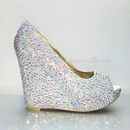 White Crystal Wedding Shoes, Crystal 