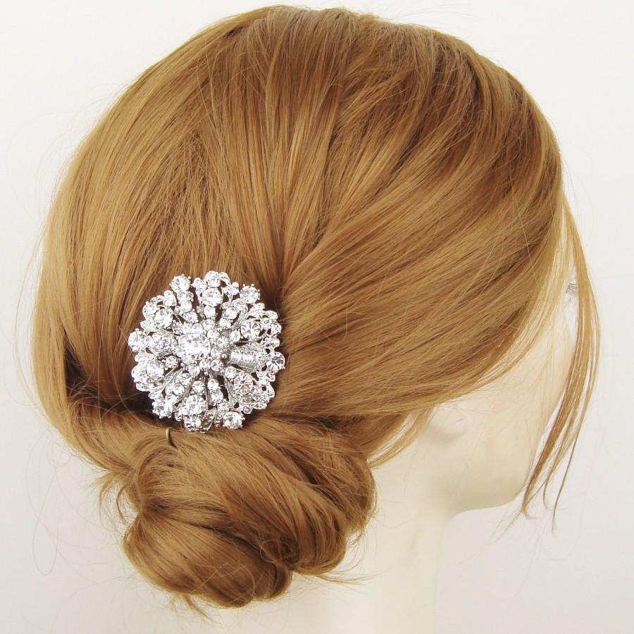 زفاف - Art Deco Wedding Hair Comb, SWAROVSKI Crystal Bridal Hair Comb, Vintage Style Wedding Hair Comb, Wedding Bridal Hair Accessory, HELENE