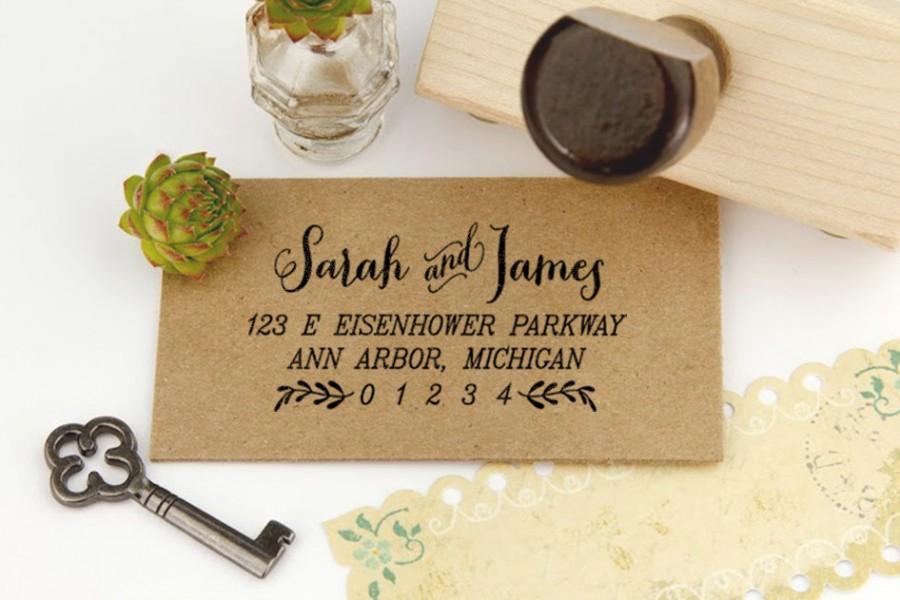 Mariage - Return Address Stamp, Housewarming Gift Stamp, DIYer Gift Stamp, DIY Wedding Rubber Stamp. Address Label Stamp 2.75x1.5 Inch