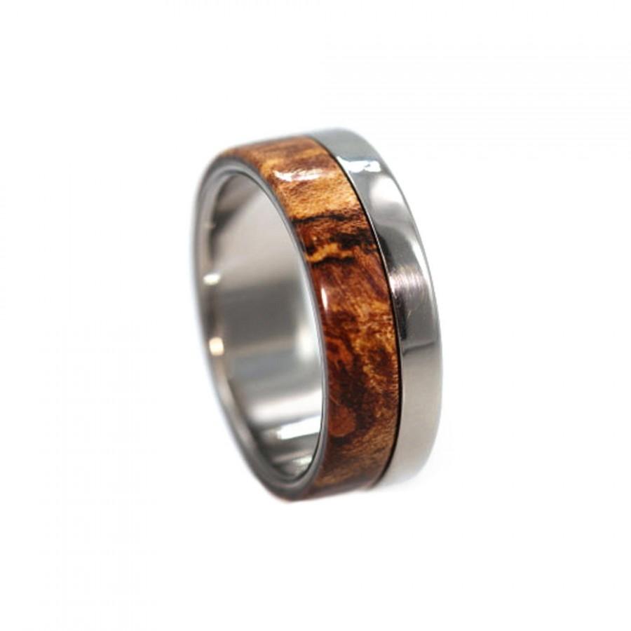 Mariage - Titanium Ring with 3 Interchangeable Inlays, Interchangeable Ring Wateproof Wood, Ring Armor Included