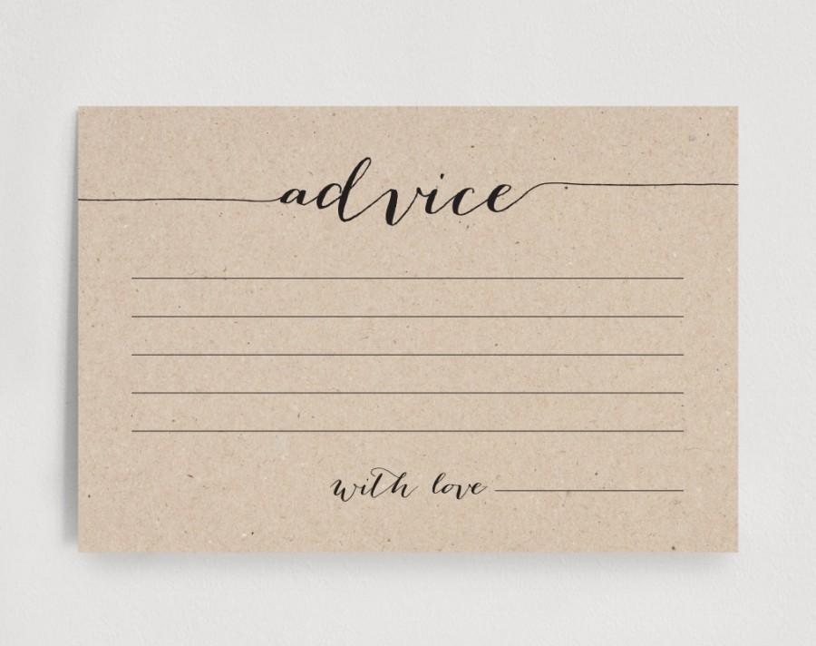 Wedding - Wedding Advice Card, Advice Printable, Advice Template, Marriage Advice Keepsake, Printable, Wedding Sign, PDF Instant Download, 