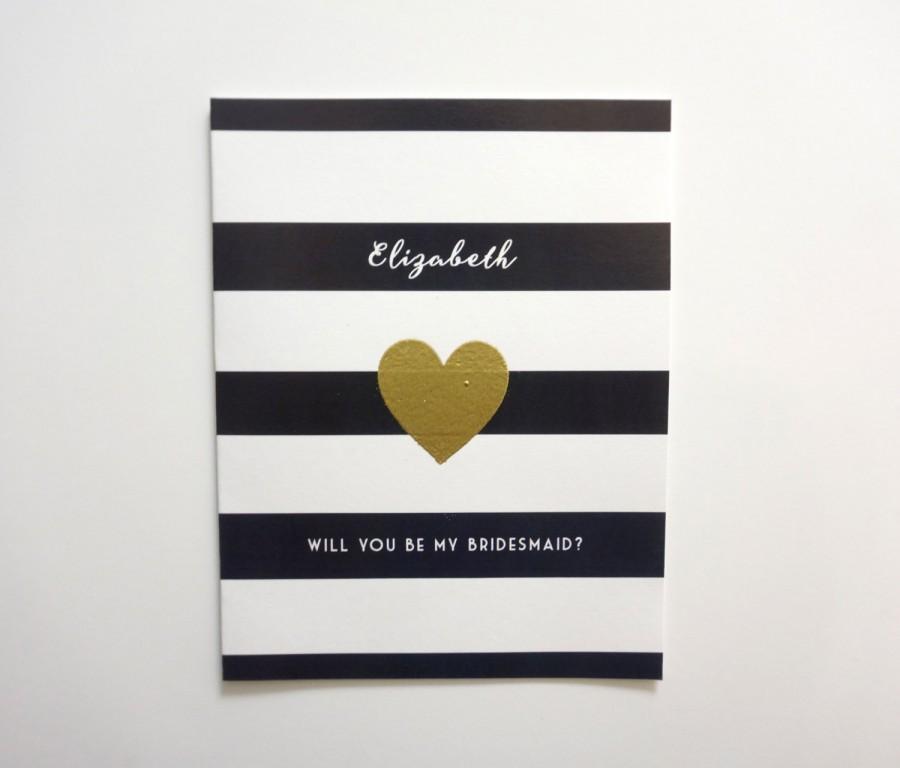 Mariage - Will You Be My Bridesmaid Greeting Card - Bridesmaid Invitation - Bridesmaid Card - Ask Bridesmaid - Bridesmaid Proposal - Striped Card