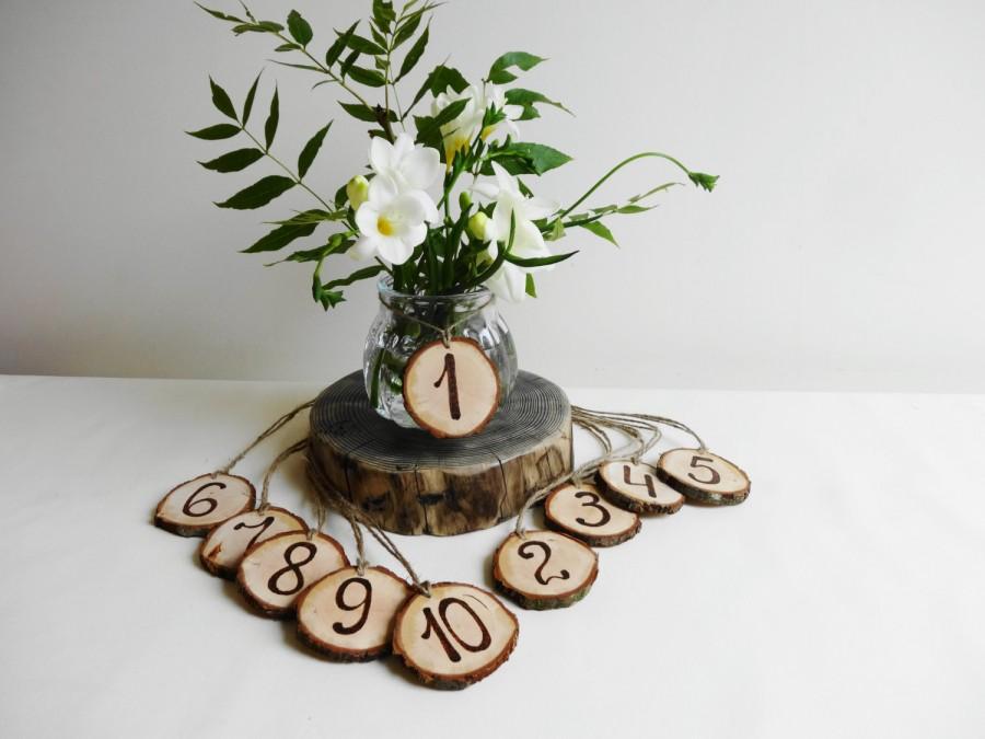 Hochzeit - Table Numbers, Wood Table Numbers, Tree Slice Table Numbers, Rustic Decoration, Wedding Decoration, Rustic Table numbers