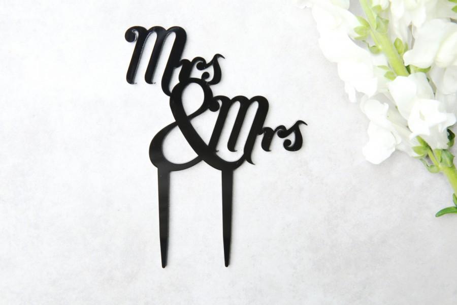 Свадьба - Mrs and Mrs Cake Topper 