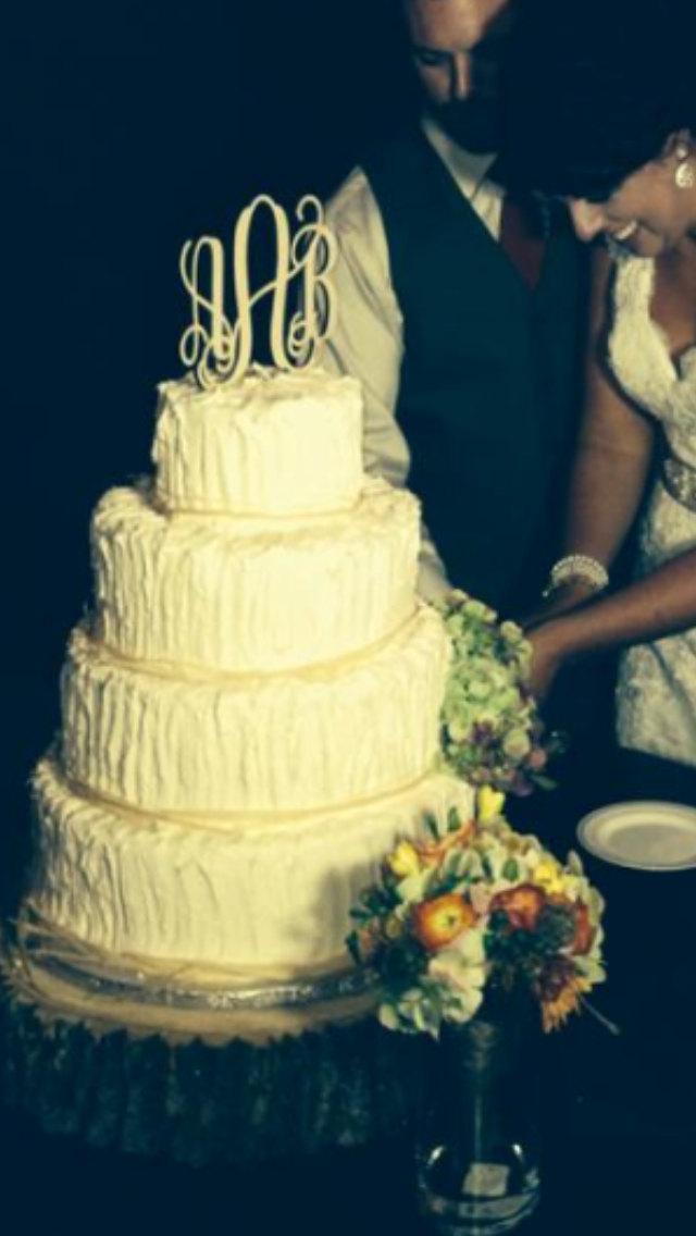 Wedding - UNFINISHED wooden married monogram cake topper - wedding, bridal shower, reception, photo prop, door decor, baby