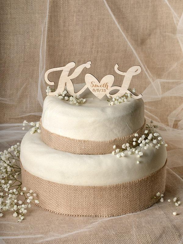 Wedding - Rustic cake topper, Wood cake topper, forlovepolkadots, 