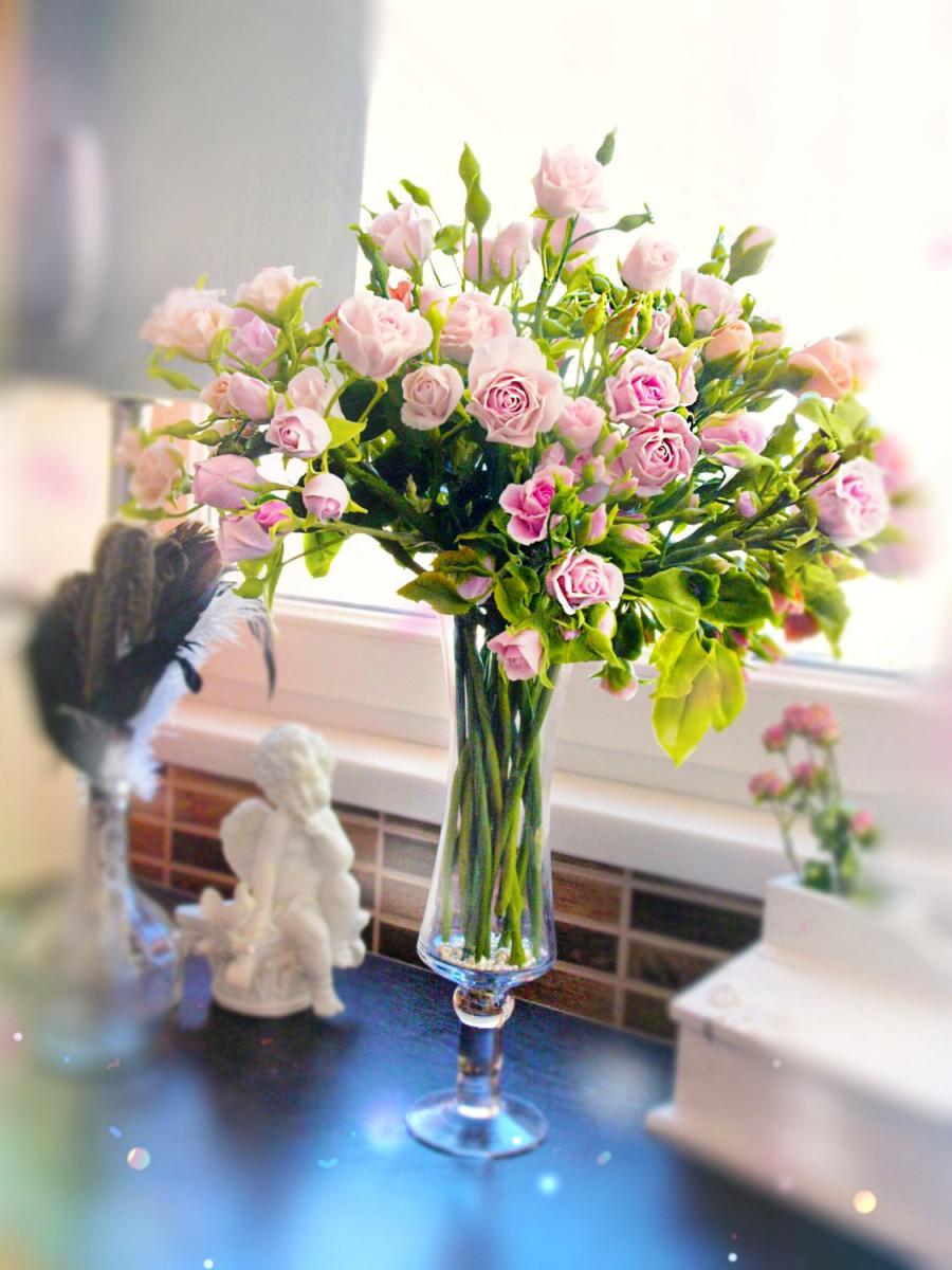 Hochzeit - Bouquet of miniature roses, cold porcelain, wedding bouquet, bridal bouquet, bouquet roses, Artificial roses, bride roses, miniature roses