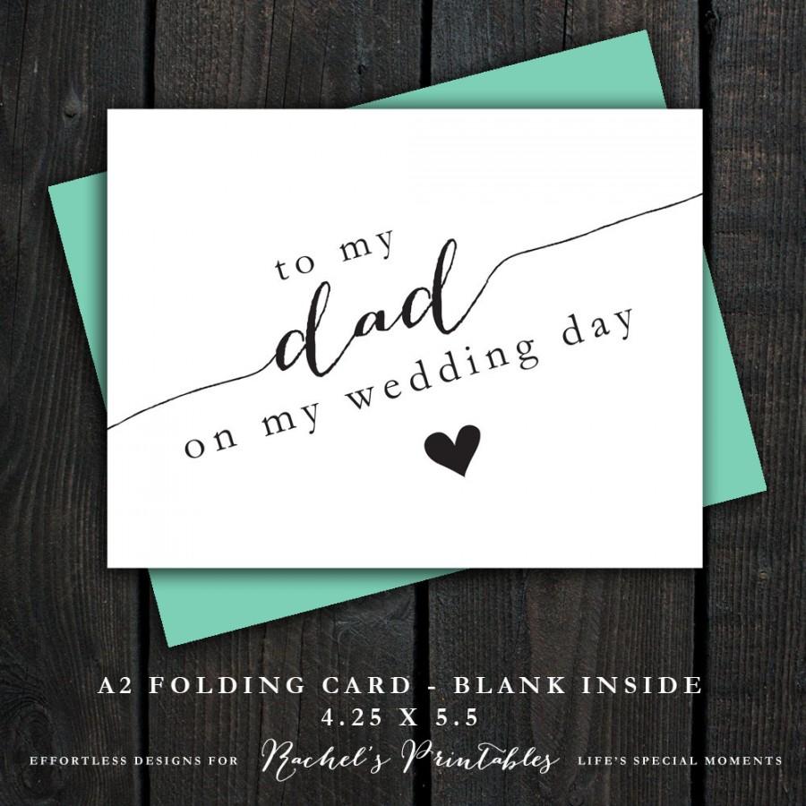 زفاف - To My Dad On My Wedding Day Card DIY Instant Download Card Note Gift Thank Yous Thankyou