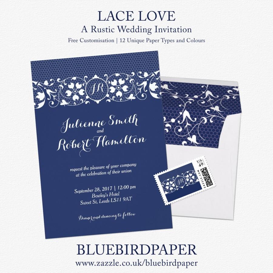 Свадьба - Lace Love a Rustic Wedding Invitation