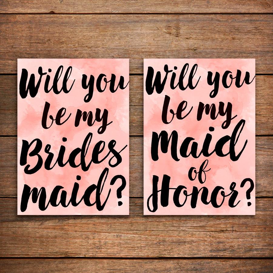 Hochzeit - Printable Bridesmaid Card Will You Be My Bridesmaid Card Bridesmaid Proposal Be My Maid of Honor Bridesmaid Box Bridesmaid Printable Cards