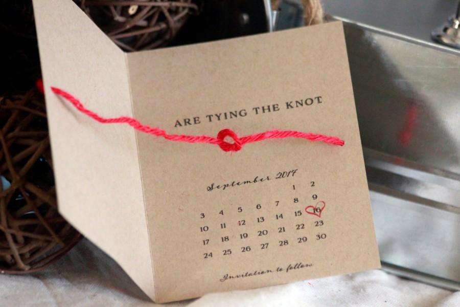 Свадьба - Save the Date, Tying the Knot, Rustic Wedding Save the Date Card Set, Unique Save the Dates, Rustic Cards, Calendar Save the Dates set of 25