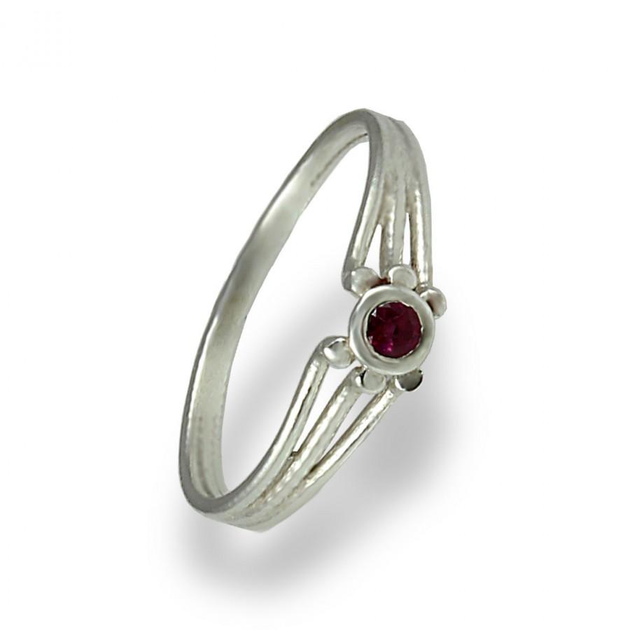 زفاف - Classic Engagement Ring, Sterling Siver, Ruby Engagement Ring, Solitaire Engagement Ring, Ruby Ring, Pink Ruby,For women, Fine Jewelry
