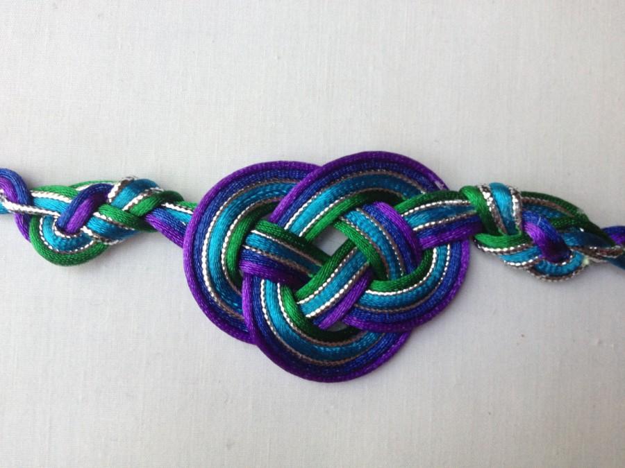 Свадьба - Lindsay's Proud Peacock Handfasting Cord (5 satin cords, 2 metallic cords)