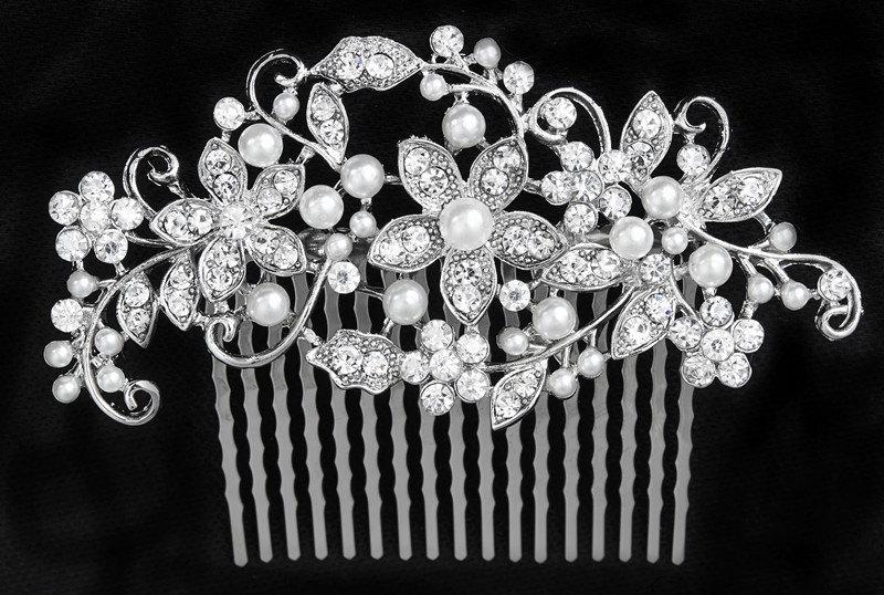زفاف - SALE SWAROVSKI crystal pearl bridal head piece