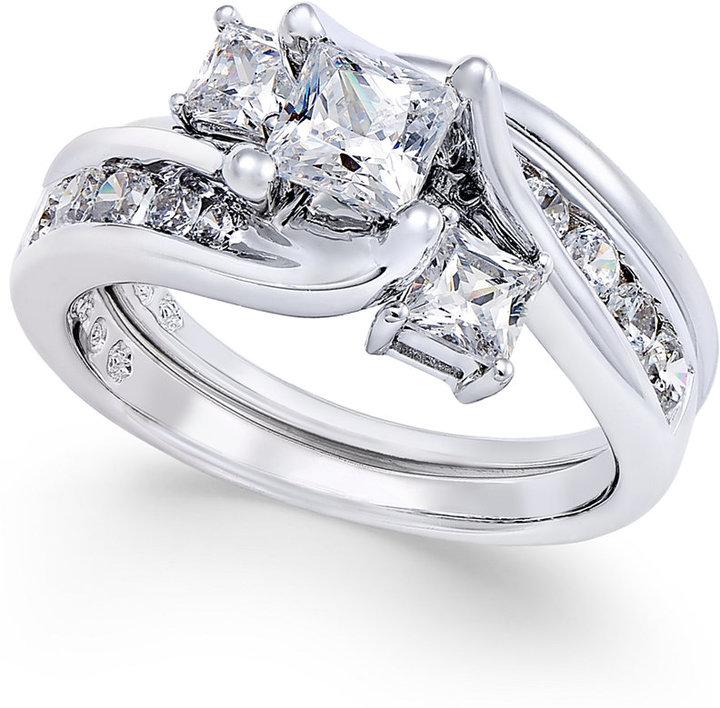 Hochzeit - Diamond Interlocking Bridal Set (1-1/2 ct. t.w.) in 14k White Gold