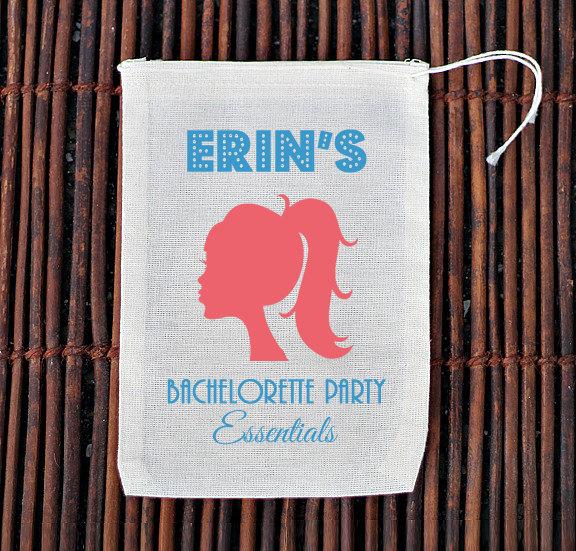 زفاف - Bachelorette Party Essentials Hangover Kit Welcome Bag- Muslin Cotton Mini Favor Bags