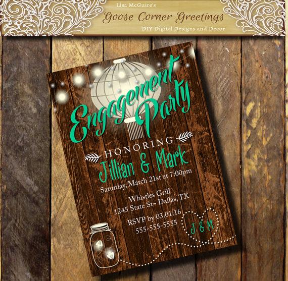Mariage - Rustic BARNWOOD Invitation,Engagement Party invite, Stringlight invitations,Couples Shower,Country Invitation,Spring Summer wedding invite