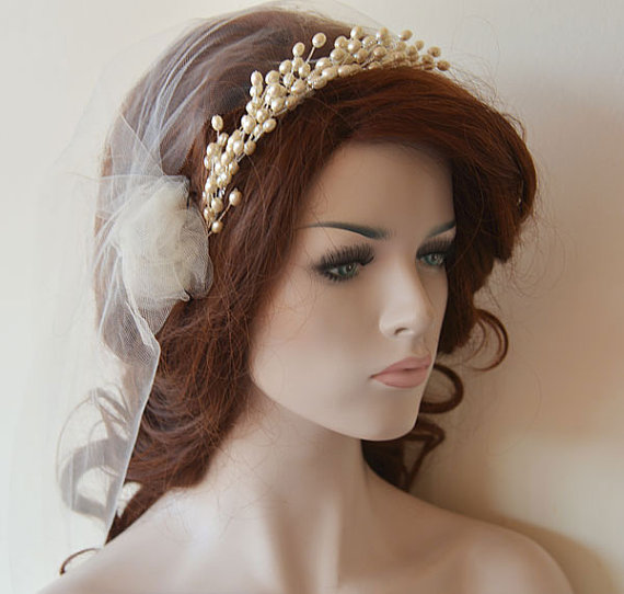 Свадьба - Pearl Wedding Headband, İvory Pearl Bridal Hair Comb, Wedding Headband, Bridal Hair Accessory, Wedding Hair Accessories