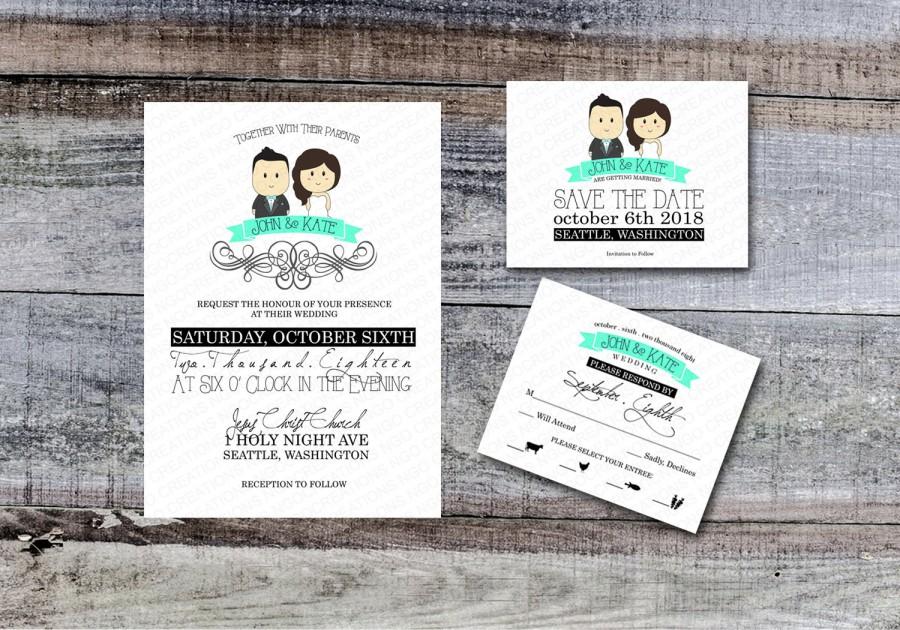 Cute wedding invitation printable