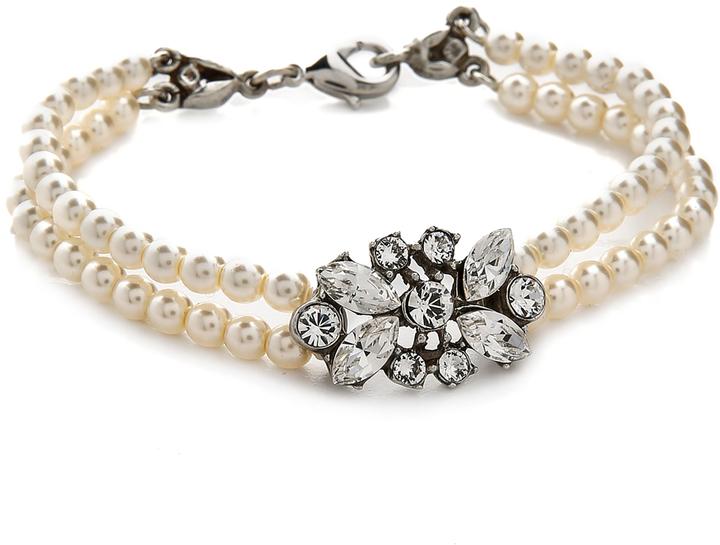 Mariage - Ben-Amun Imitation Pearl & Crystal Bracelet
