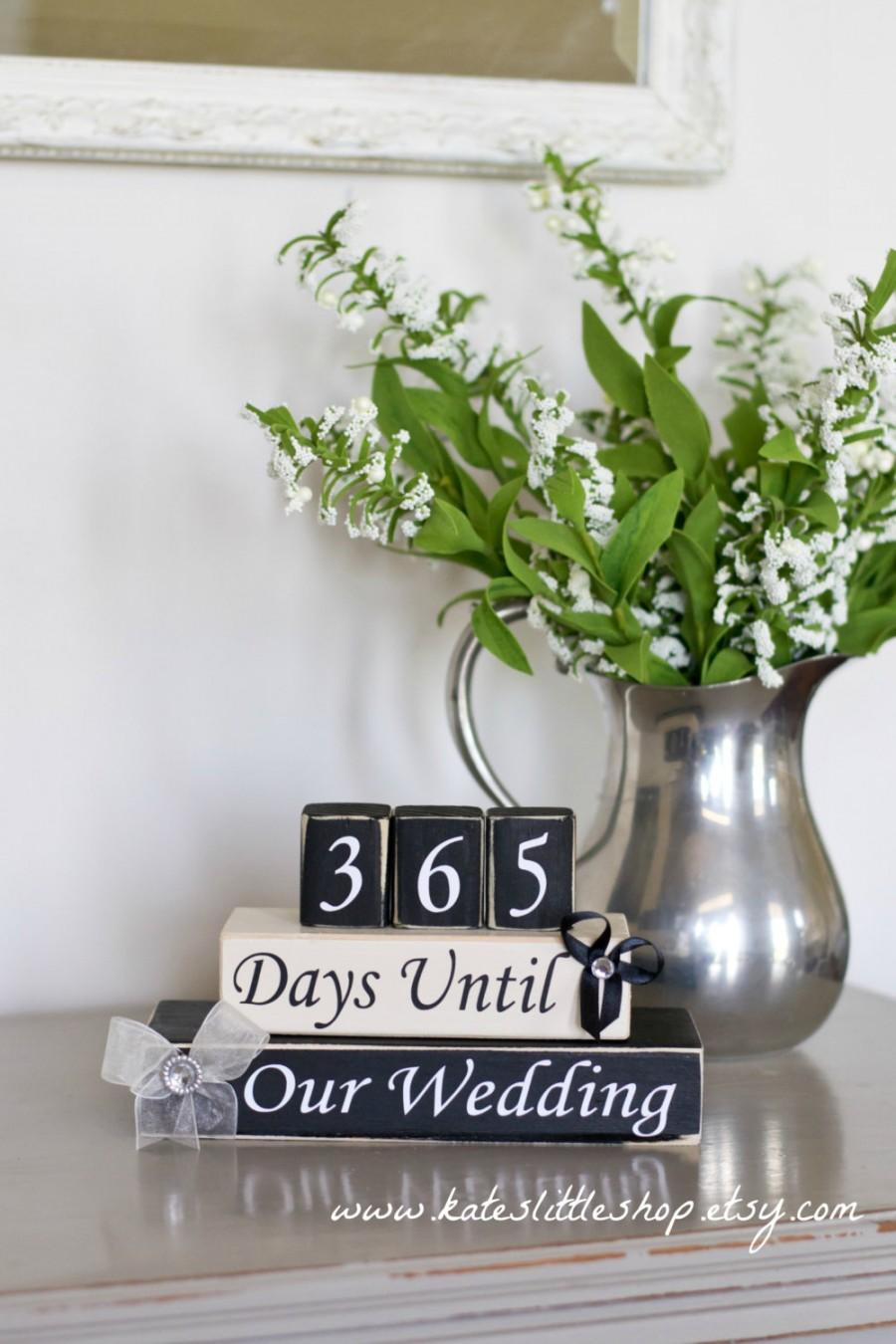Wedding - Custom Wedding Countdown. Countdown to Wedding. Countdown to Our Wedding. Wedding Gift. Custom Blocks. Countdown Blocks.
