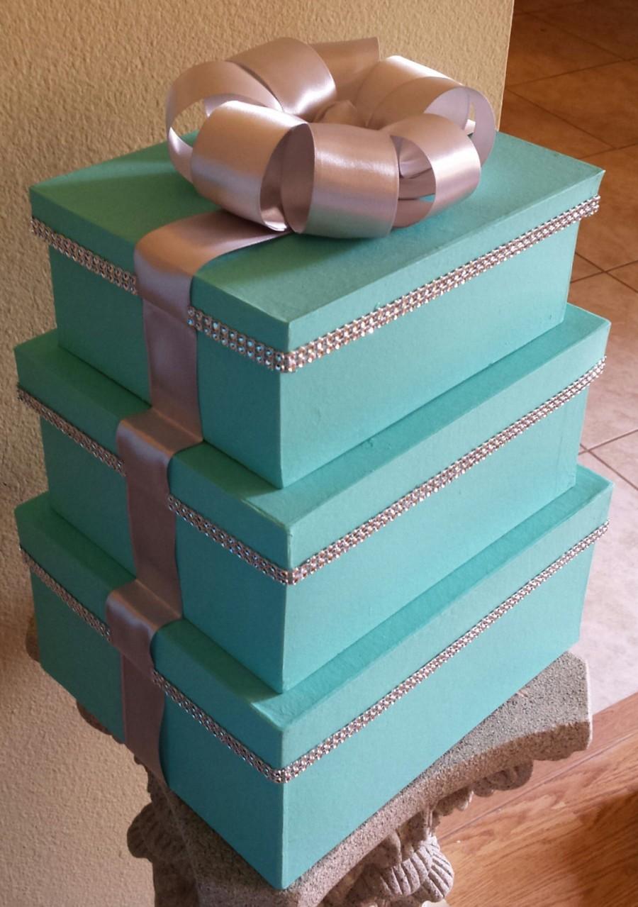 Mariage - Large three tier rectangle box table centerpiece perfect for a wedding baby shower bridal shower or birthday party