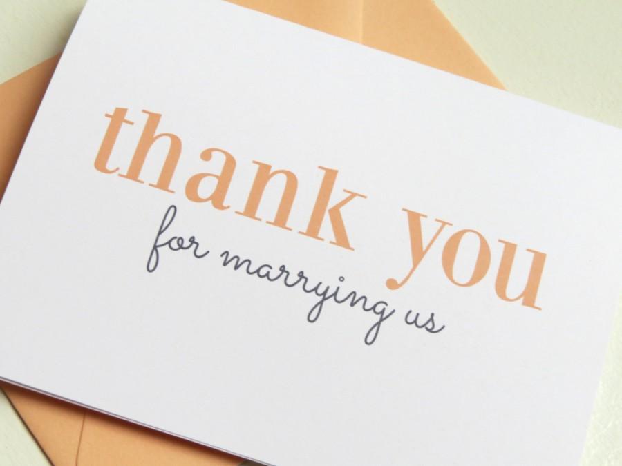 Hochzeit - Wedding Card for Wedding Minister or Officiant On Your Wedding Day - Thank You For Marrying Us - V004