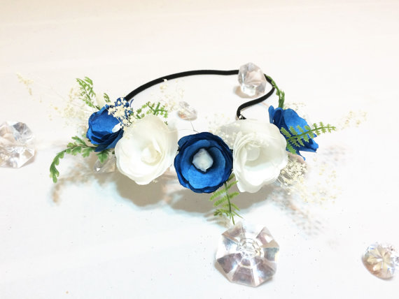 Hochzeit - Floral crown, Paper flower headband, Paper flower crown, Wedding floral crown, Flower girl crown, Bridesmaid crown, Floral head wreath