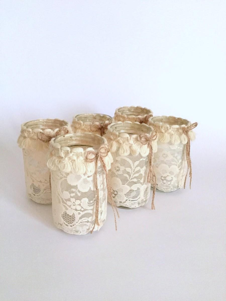 Свадьба - Wedding Centerpiece Mason Jar Light, Mason Jar Candle, Mason Jar Decor, Mason Jar Lamp, Rustic Wedding Light