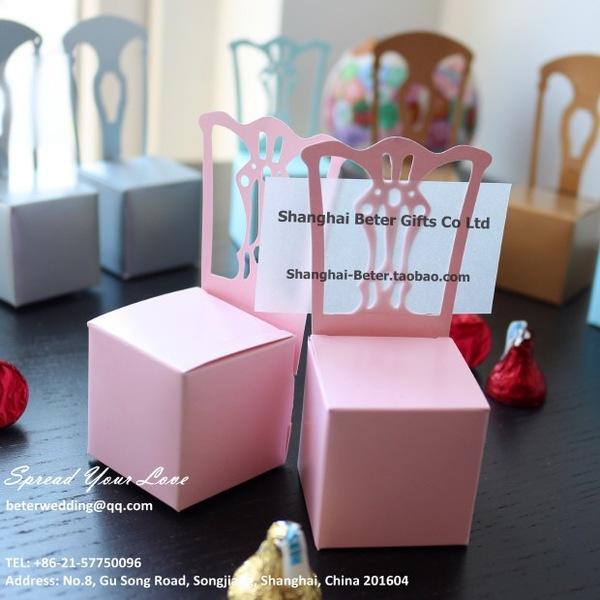 Hochzeit - 12pcs Pink Chair Wedding Favor Box Party Decoration TH005