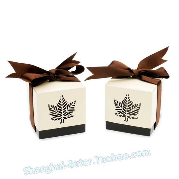 Свадьба - 12pcs Brown Leaf Favor Box Quality Party Decoration TH012
